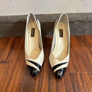 9 West | Vintage Black & White Stiletto Heels